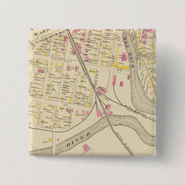 Geburtsort von Dover Ward 2-3 Button (Vorderseite)