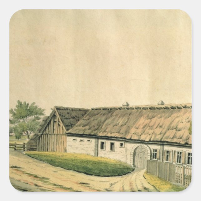 Geburtsort von Franz Joseph Haydn Quadratischer Aufkleber (Vorderseite)