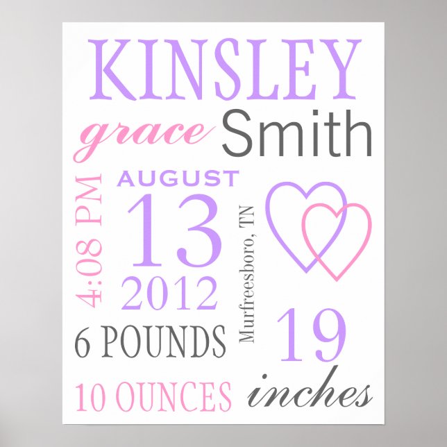 Geburtsstaates Poster (Vorne)