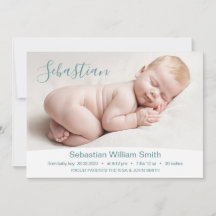 Geburtsstatistik-Foto-Ankündigungskarte für Babys