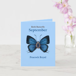 Geburtsstein-Schmetterling September - Pfauen-Köni Karte