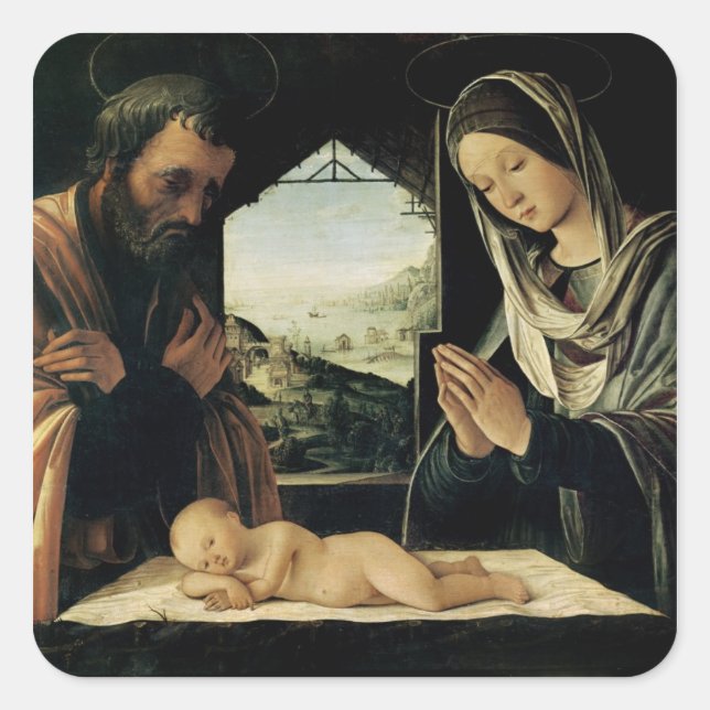Geburtsstunde, c.1490 quadratischer aufkleber (Vorderseite)
