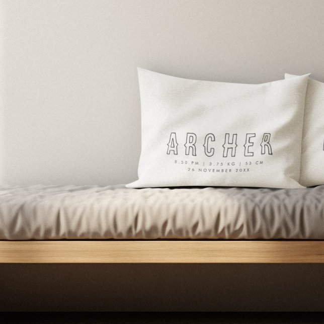 Geburtsstunde Minimalistischer Name Dekokissen (Von Creator hochgeladen)