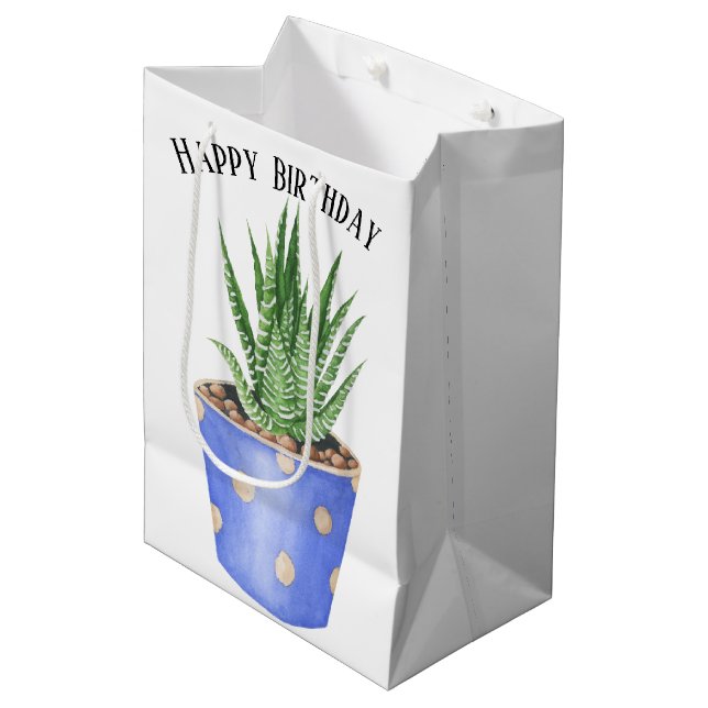 Geburtssukkult in Polka Dot Pot Mittlere Geschenktüte (Vorderseite Schrägansicht)