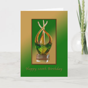 Geburtstag, 100., Glasskulptur Karte