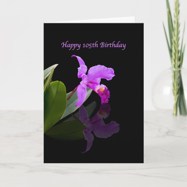 Geburtstag, 105., Orchid auf Black Karte (Vorderseite)