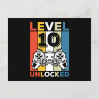 Geburtstag 10. Stufe Entsperrt 10 Gaming Vintag