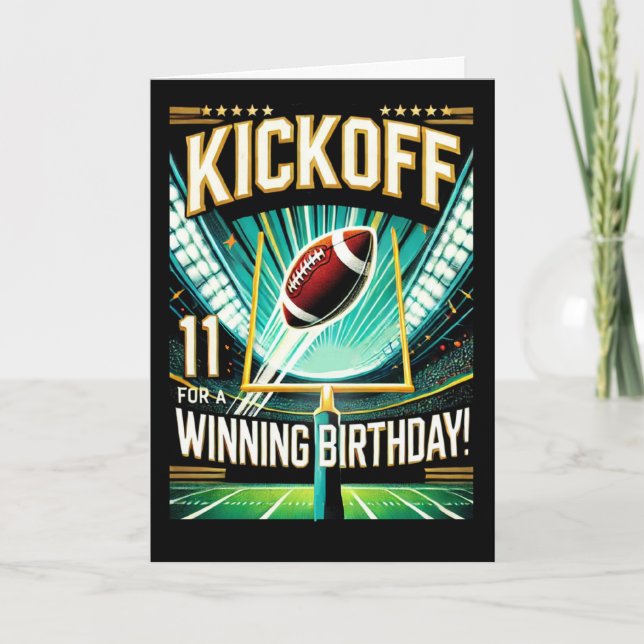 Geburtstag 11 Jahre alte Fußballfeier Karte (Vorderseite)