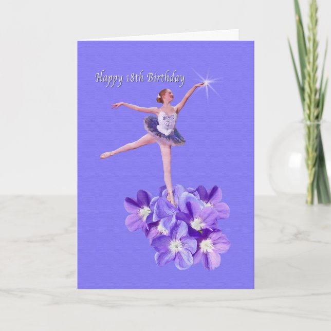 Geburtstag, 18., Ballerina und Violets Karte (Vorderseite)