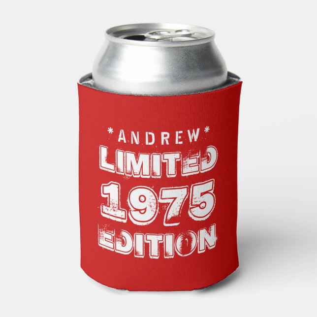 Geburtstag 1975 oder JEDES JAHR E28 RED Dosenkühler (Kanne Vorderseite)