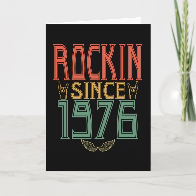 Geburtstag 1976 Sprichwort Rock Karte (Vorderseite)