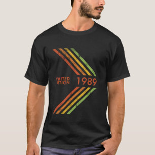 Geburtstag 1989 Limited Edition Sportive Streifen T-Shirt