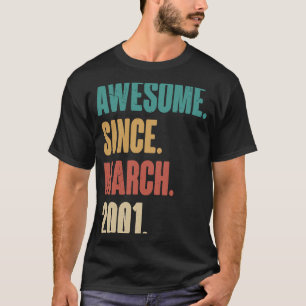 Geburtstag 22. Dekoration März 22 Jahre alt Vintag T-Shirt