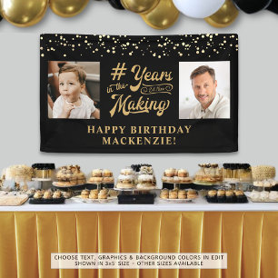Geburtstag 2 Fotos Jahre im Schwarzen Gold machen Banner