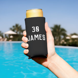 Geburtstag 30. Elegant Schwarz Modern Elegante Ges Selters Dosenkühler