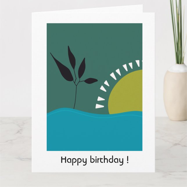 Geburtstag, 30. Grüne Landschaftssonne Dankeskarte (Vorderseite)