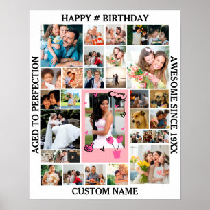 Geburtstag 31 FotoCollage Custom Personalisiert Poster