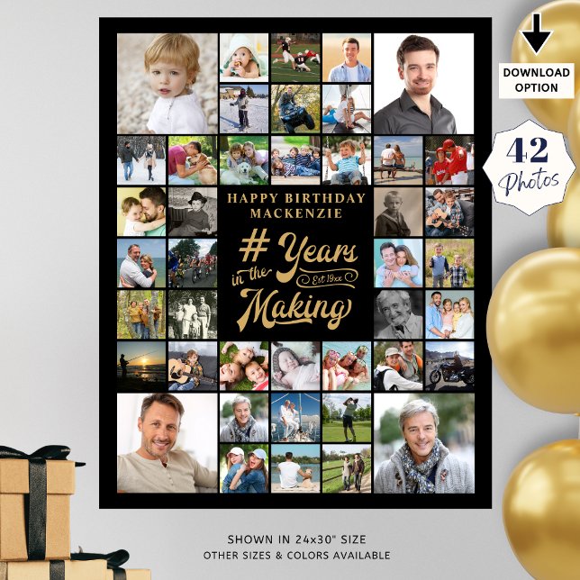 Geburtstag 42 Foto Collage JAHRE IM MAKING Poster (Von Creator hochgeladen)