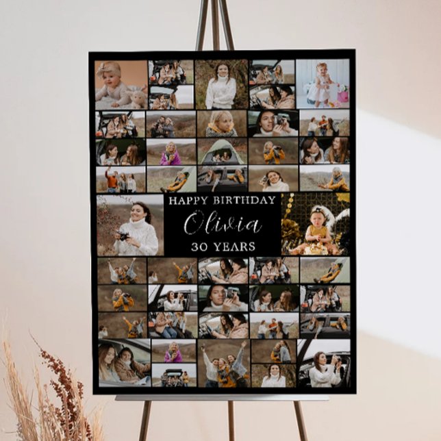 Geburtstag 45 Foto Collage Poster für ihn/sie (45th Birthday Photo Collage Poster for Him/Her)