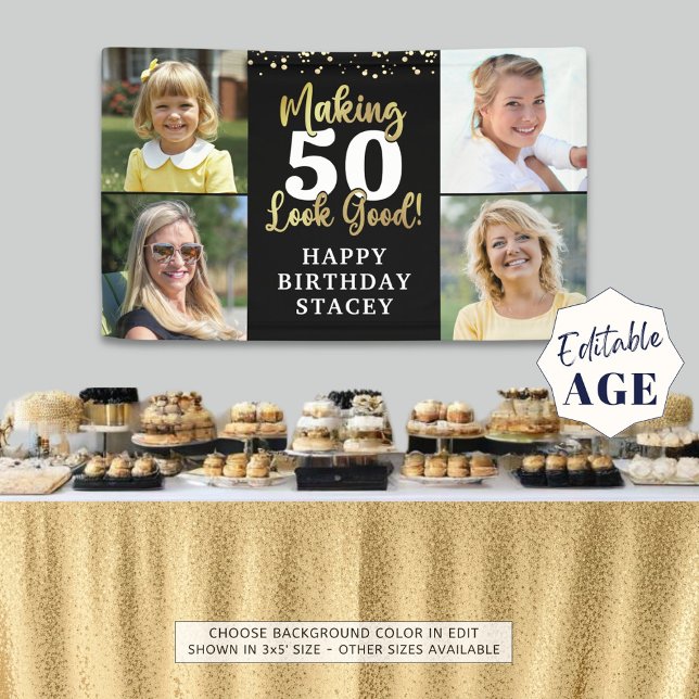 Geburtstag 4 Fotos Alter sieht gut aus Banner (Von Creator hochgeladen)