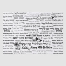 Geburtstag 50. oder jedes Alter schwarze Schriftar