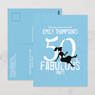 Geburtstag 50 und fabelhafte moderne Cocktails Bla Postkarte