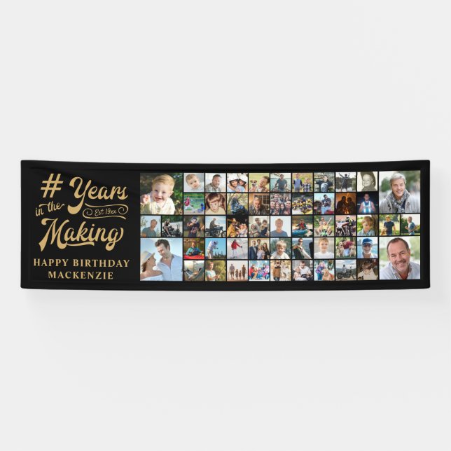 Geburtstag 53 FotoCollage Jahre im Making Banner (Horizontal)