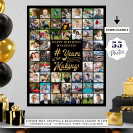 Geburtstag 55 Foto Collage Jahre in der Herstellun Poster