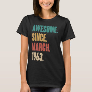 Geburtstag 60. Dekoration März 60 Jahre alter Vint T-Shirt
