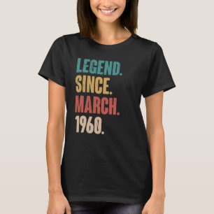 Geburtstag 63. Dekoration März 63 Jahre alter Vint T-Shirt