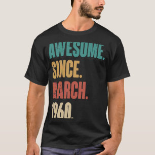 Geburtstag 63. Dekoration März 63 Jahre alter Vint T-Shirt