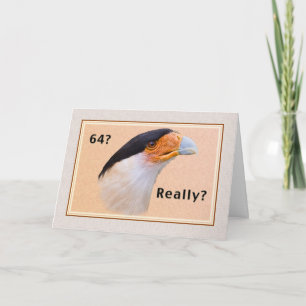 Geburtstag, 64., Crested Caracara Bird Karte