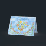 GEBURTSTAG -75TH- BLAUES GINGHAM/FLOWERS KARTE<br><div class="desc">Süße und köstliche blaue Ginghamkarte mit pathwork Gingham-Blumen.  Sehen Sie das gleiche Bild für viele verschiedenen Kategorien. Bild entworfen von Trudy Wilkerson - Kredite: einige Grafiken durch ursprüngliche Grafiken (c) Herrlich-Gekritzel (ursprüngliches artwork©delightful-doodles.com)</div>