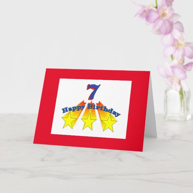 Geburtstag 7 Jahre alte Christliche Karte (Orchidee)