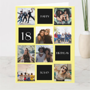 GEBURTSTAG 8 Fotos personalisieren Faltkarte Karte