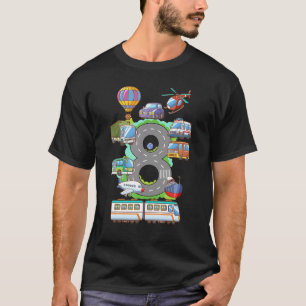 Geburtstag 8. Jungen Mädchen Kinder Auto 8 Jahre a T-Shirt