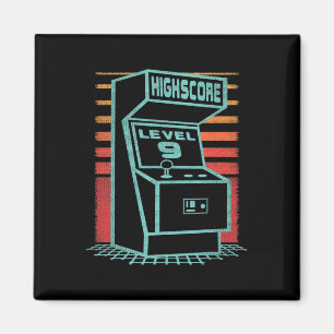 Geburtstag 9 Jahre alter Retro-Gamer Level Up frei Magnet