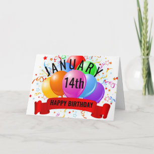 Geburtstag am 14. Januar Karte