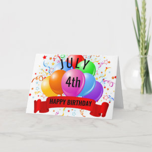 Geburtstag am 4. Juli Karte