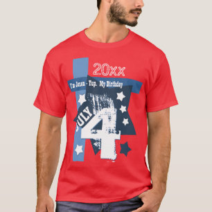 GEBURTSTAG am 4. Juli ROTES WEISSES BLAUES T-Shirt