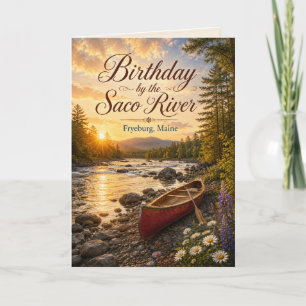 Geburtstag am Saco River Fryeburg Maine Grußkarte Karte
