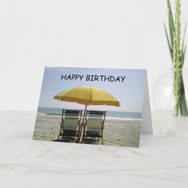 GEBURTSTAG AM STRAND KARTE (Vorderseite)