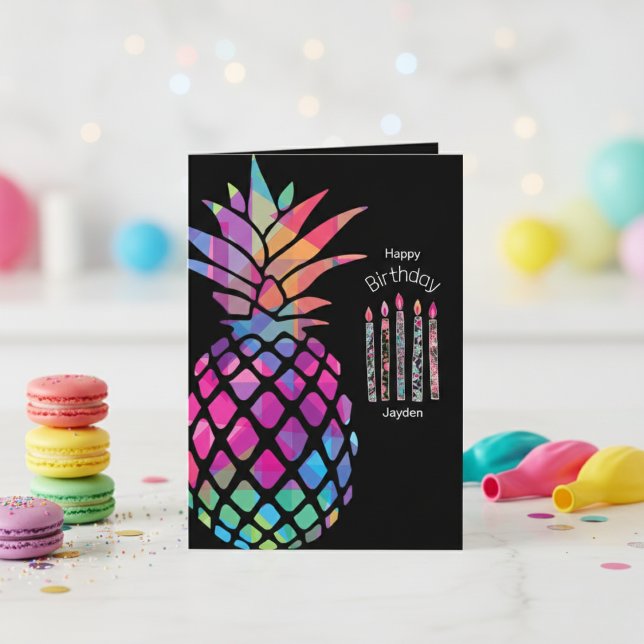 Geburtstag Ananas Gruß Karte (Tropical style meets birthday fun.)