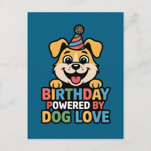 Geburtstag angetrieben von Hunde-Liebe-Design Postkarte