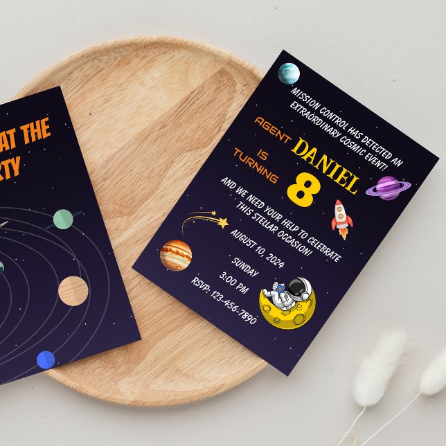 Geburtstag außergewöhnliche weltraumbezogene Einla Einladung (Von Creator hochgeladen)