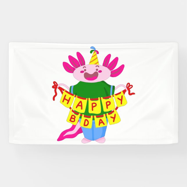 Geburtstag Axolotl Banner (Horizontal)