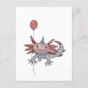 Geburtstag-Axolotl-Postkarte Postkarte