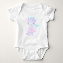 Geburtstag Baby Bodysuit mit lustigem Einhorn. Strampler