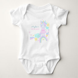 Geburtstag Baby Bodysuit mit lustigem Einhorn. Strampler