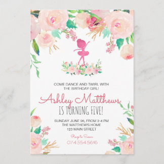 Geburtstag, Ballerina, Einladung zum Geburtstag